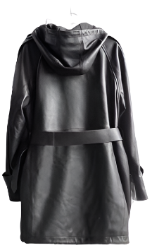 Urban Edge Hooded Leather Trench Coat