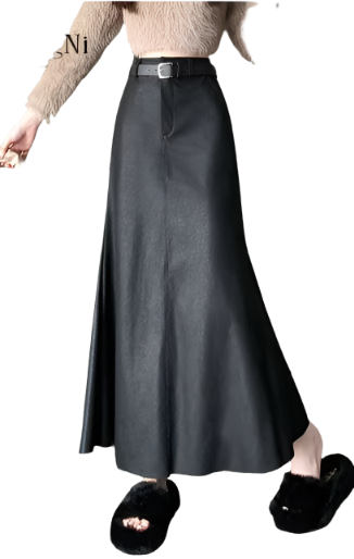 Chic Flow Maxi Leather Skirt