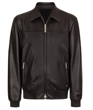 Men's Leather Bomber Jacket