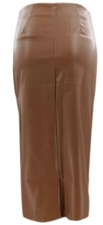 Chic High-Waist Ruched Leather Skirt