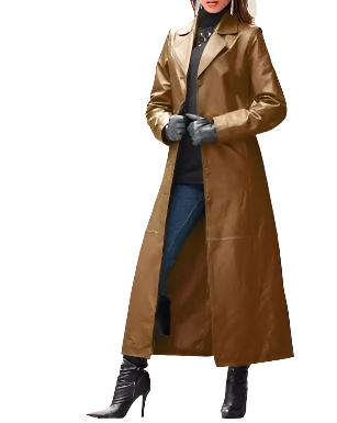 Urban Elegance Longline Leather Coat