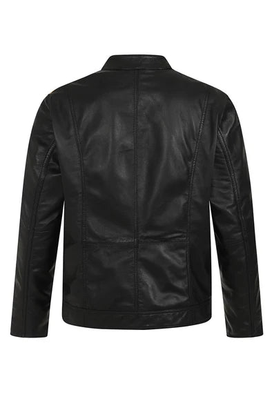 Men's Racing Stripe Leather Jacket