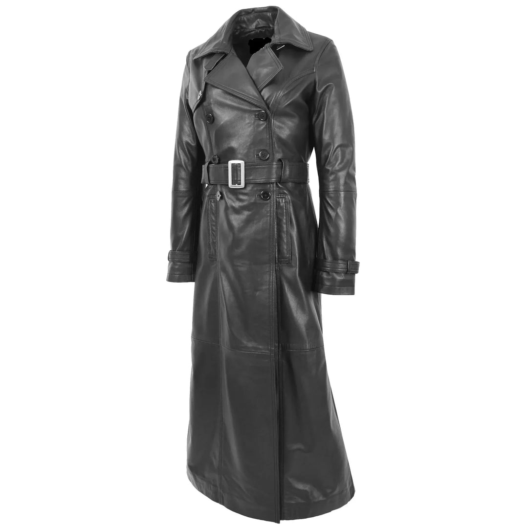 Ladies' Genuine Leather Full Length Trench Coat