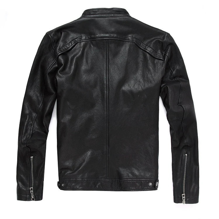 Men's Classic Genuine Leather Moto Jacket