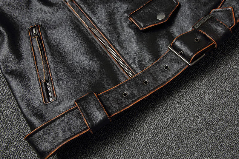 Men's Leather Biker Jacket