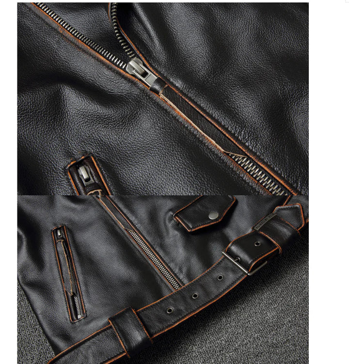 Men's Leather Biker Jacket