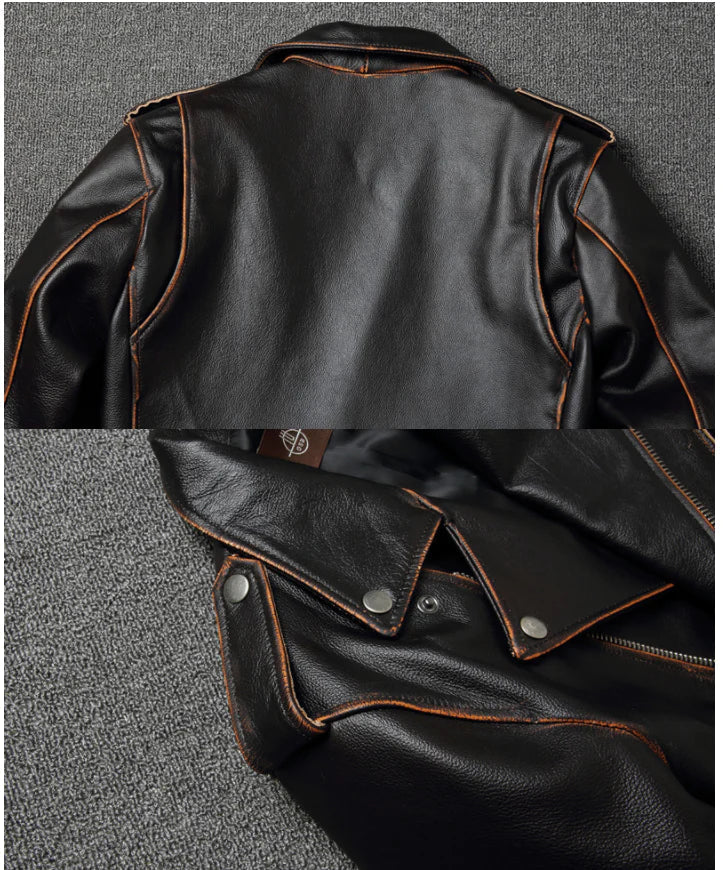 Men's Leather Biker Jacket