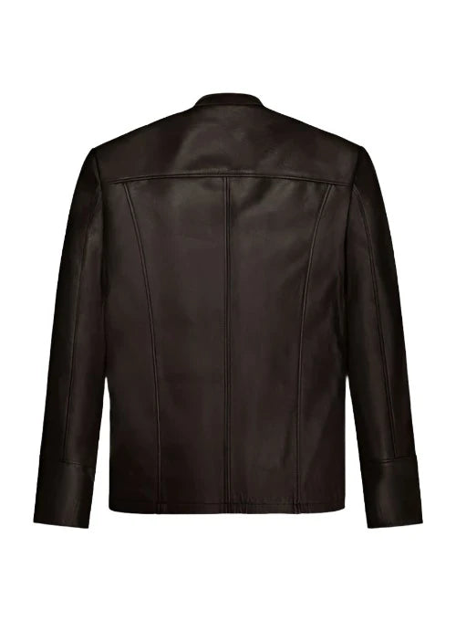 Men's Distressed Leather Bomber Jacket