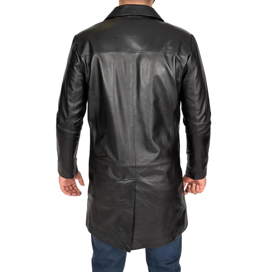 Men's Genuine Leather Overcoat