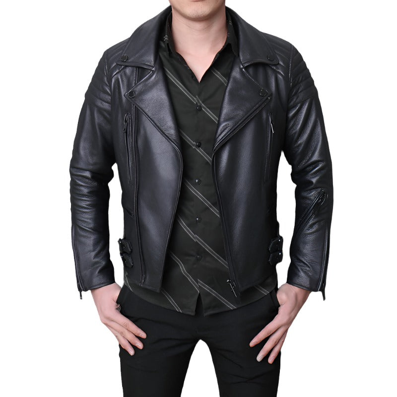 Men's Leather Biker Jacket