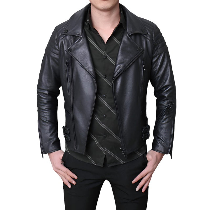 Men's Leather Biker Jacket