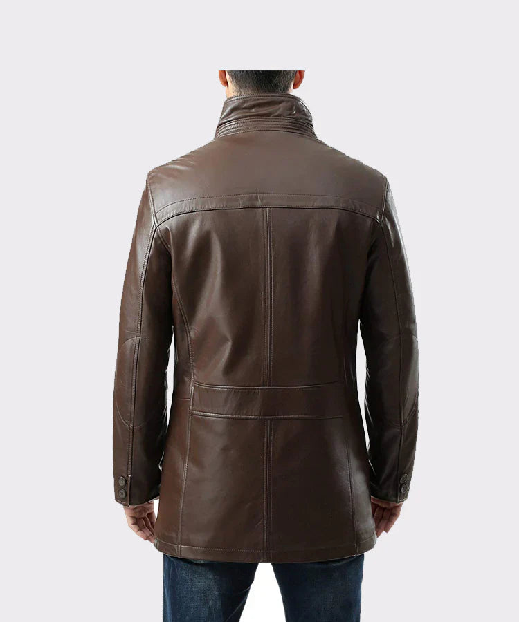 Men's Leather Long Coat