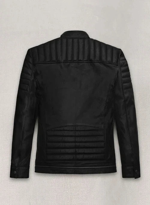 Men's Quilted Leather Bomber Jacket