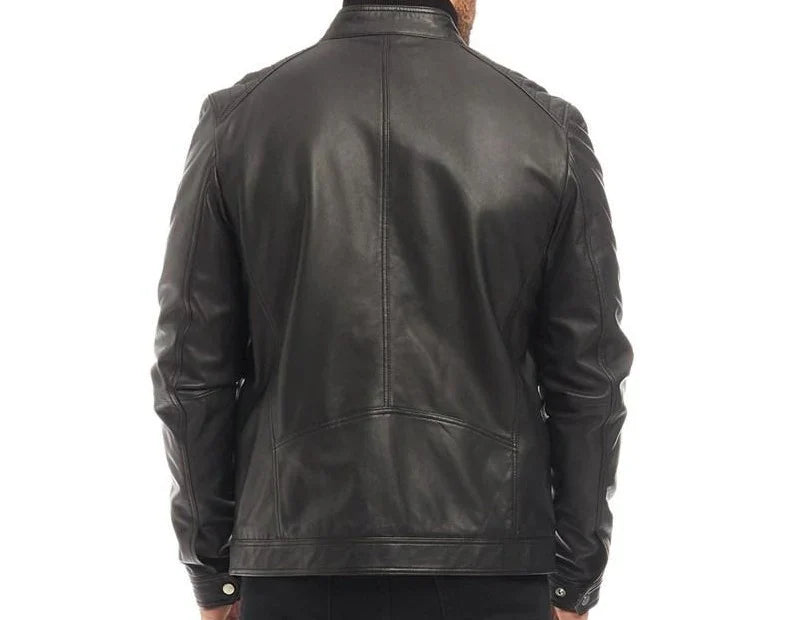 MEN'S LEATHER BIKER JACKET