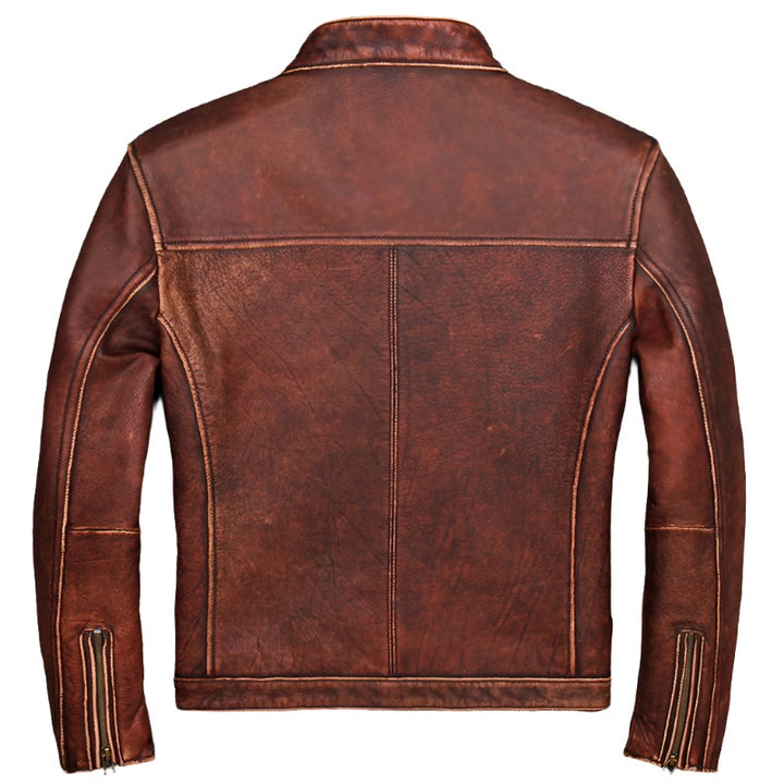 Men's Retro Bomber Genuine Leather Jacket