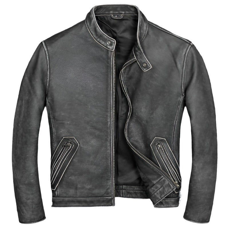 Men's Retro Bomber Genuine Leather Jacket