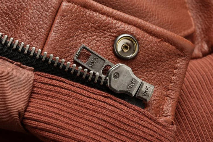 Men's Vintage Style Leather Bomber Jacket