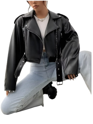 Urban Rebel Cropped Leather Jacket