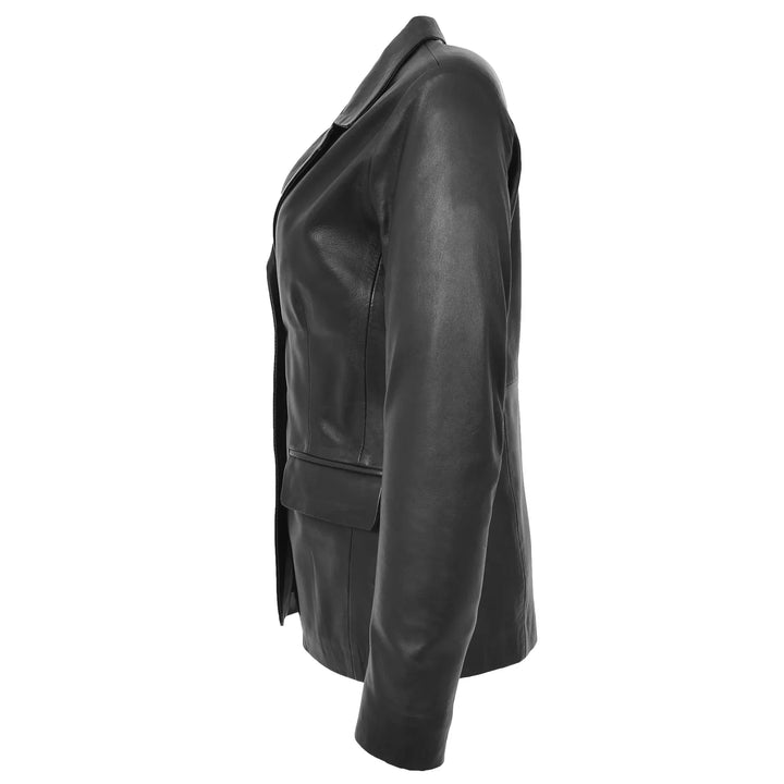 Women's Classic Genuine Leather Blazer Jacket