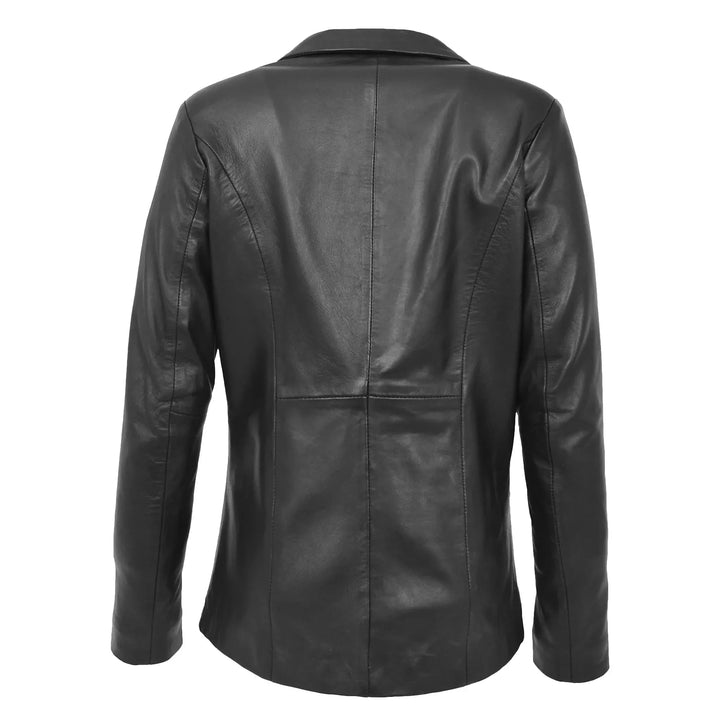 Women's Classic Genuine Leather Blazer Jacket