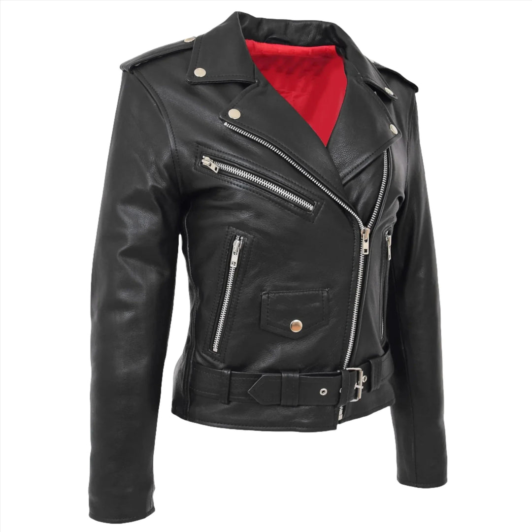 Women's Valentina Moto Jacket Genuine Leather