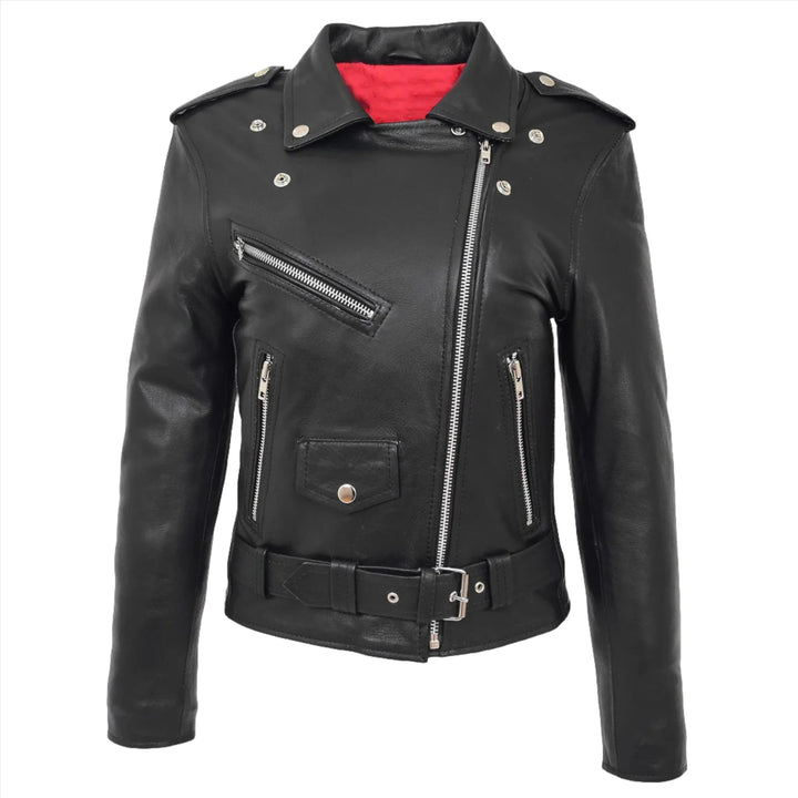 Women's Valentina Moto Jacket Genuine Leather