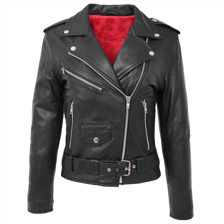 Women's Valentina Moto Jacket Genuine Leather