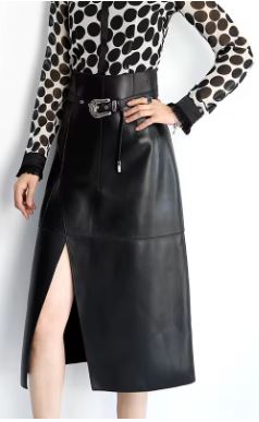 Classic Black Leather Skirt – Women's Fashion Staple
