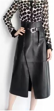 Black Leather Skirt – Perfect for Casual or Formal Looks
