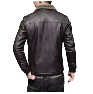 Brown Leather Bomber Jacket for Men - High Quality
